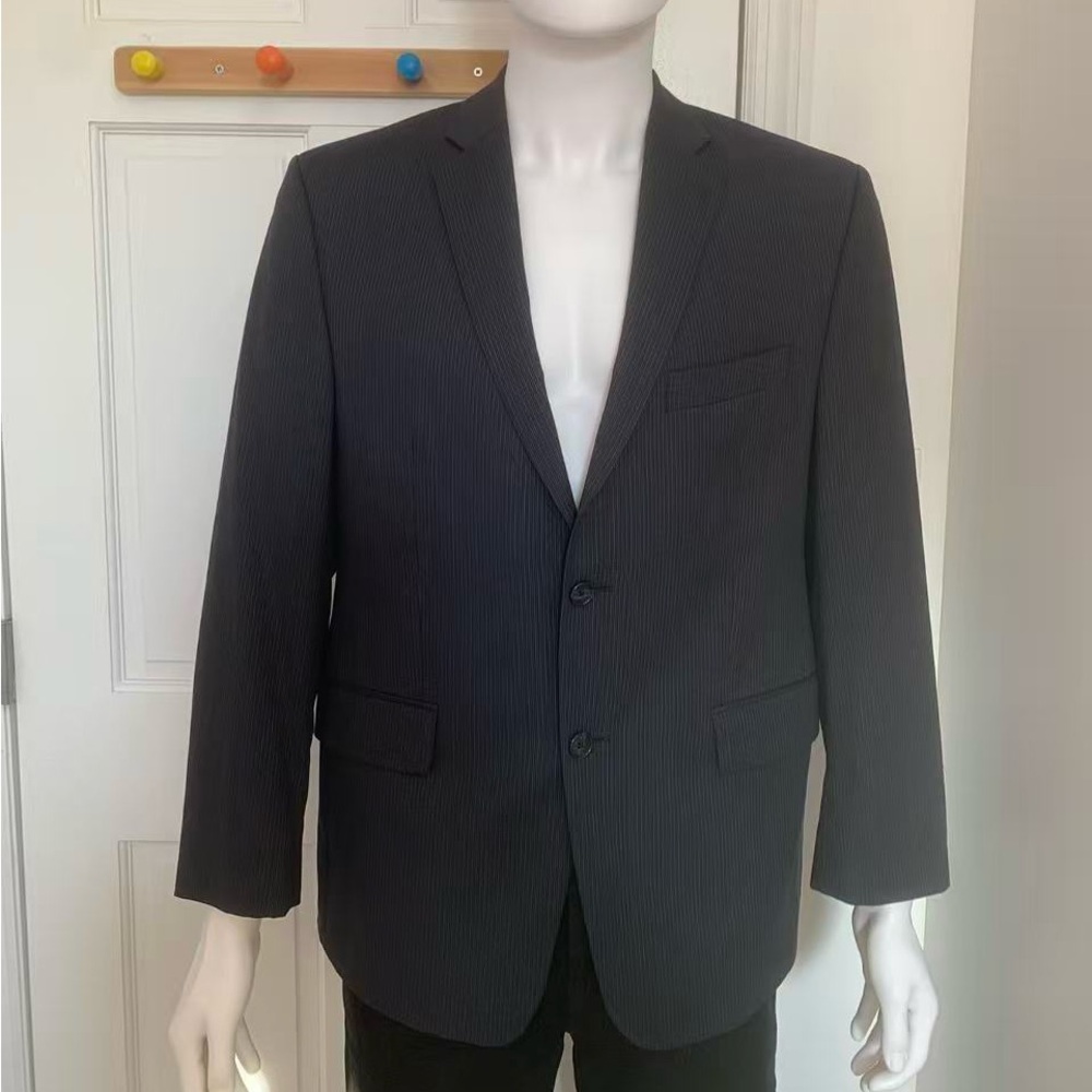 Calvin Klein Macys Slim Fit Striped 100% Wool Suit